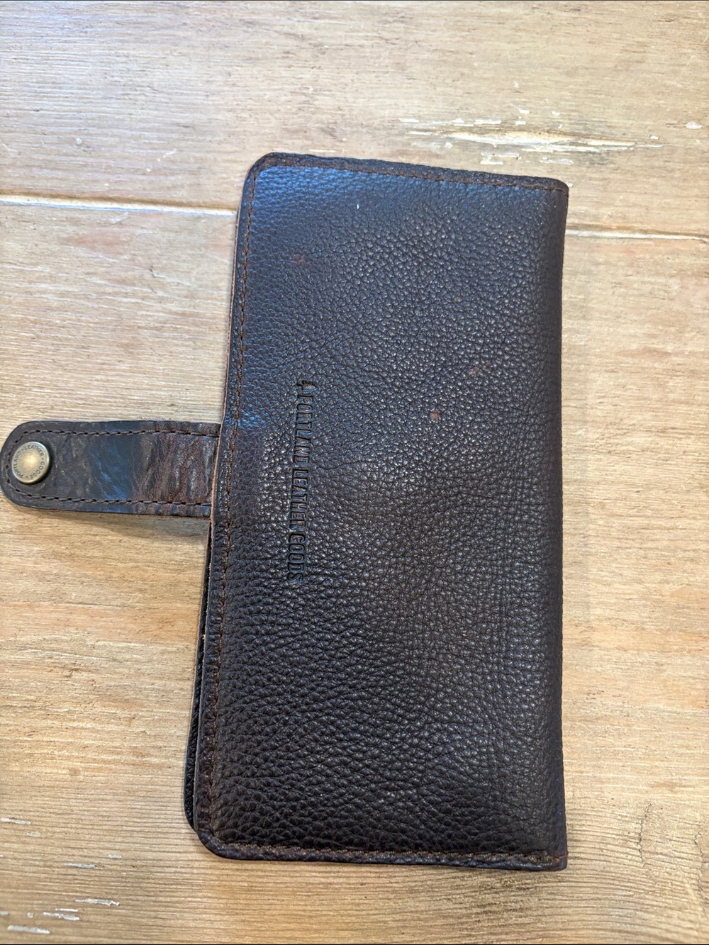 Portland Leather Dark Brown Leather Snap Wallet - Picture 3 of 3